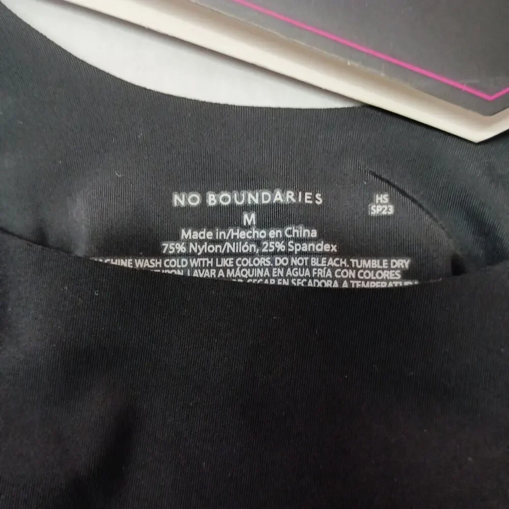No Boundaries Bonded Scoop Bralette Padded‎ Pullover Black Juniors M Medium